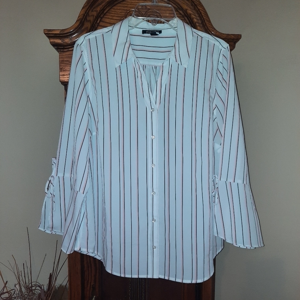 Roz & Ali  Women's Classy Button-down Blouse